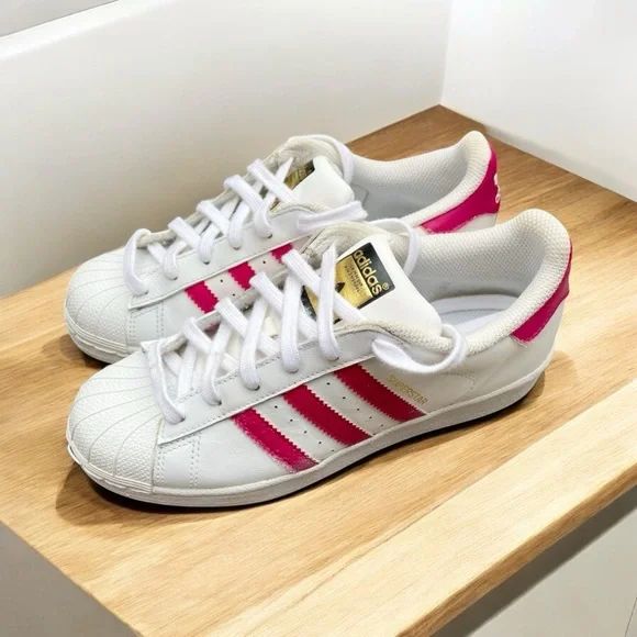 Adidas Superstar Sneakers Pink White Size US 5 EUR 36.5 ( 23.5 cm) Women’s Shoes - Picture 2 of 8
